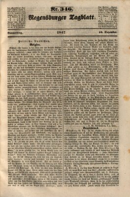 Regensburger Tagblatt Donnerstag 16. Dezember 1847