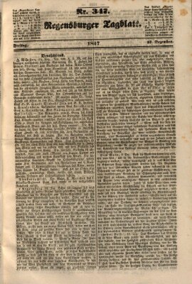 Regensburger Tagblatt Freitag 17. Dezember 1847