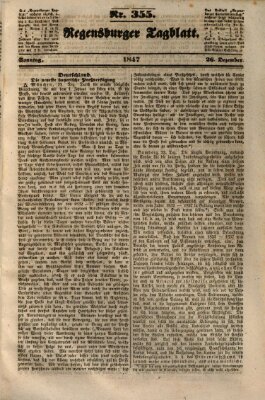 Regensburger Tagblatt Sonntag 26. Dezember 1847