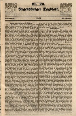 Regensburger Tagblatt Donnerstag 20. Januar 1848