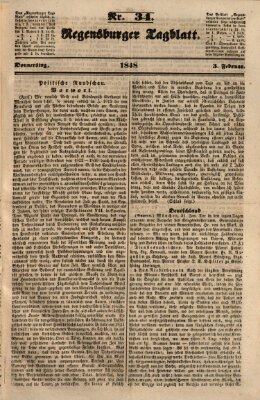 Regensburger Tagblatt Donnerstag 3. Februar 1848