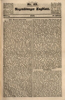 Regensburger Tagblatt Samstag 12. Februar 1848