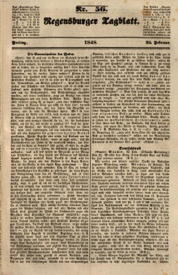 Regensburger Tagblatt Freitag 25. Februar 1848