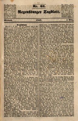 Regensburger Tagblatt Mittwoch 1. März 1848