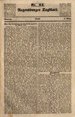 Regensburger Tagblatt Samstag 4. März 1848