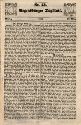 Regensburger Tagblatt Montag 13. März 1848