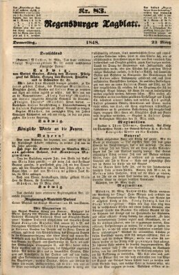 Regensburger Tagblatt Donnerstag 23. März 1848