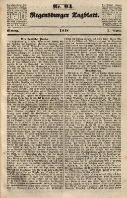 Regensburger Tagblatt Montag 3. April 1848