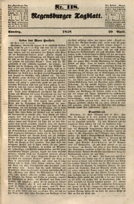 Regensburger Tagblatt Samstag 29. April 1848