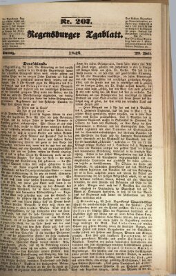 Regensburger Tagblatt Samstag 29. Juli 1848