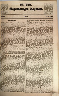 Regensburger Tagblatt Sonntag 13. August 1848