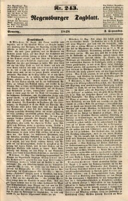 Regensburger Tagblatt Sonntag 3. September 1848