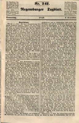 Regensburger Tagblatt Donnerstag 7. September 1848