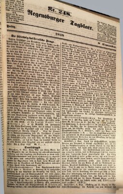 Regensburger Tagblatt Freitag 8. September 1848