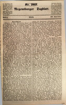 Regensburger Tagblatt Freitag 22. September 1848