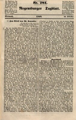 Regensburger Tagblatt Mittwoch 11. Oktober 1848