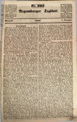 Regensburger Tagblatt Mittwoch 1. November 1848