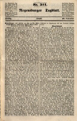 Regensburger Tagblatt Freitag 10. November 1848