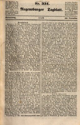 Regensburger Tagblatt Donnerstag 30. November 1848