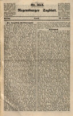 Regensburger Tagblatt Freitag 22. Dezember 1848