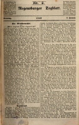 Regensburger Tagblatt Sonntag 7. Januar 1849