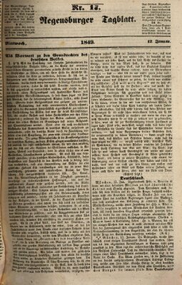 Regensburger Tagblatt Mittwoch 17. Januar 1849