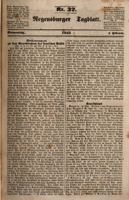 Regensburger Tagblatt Donnerstag 1. Februar 1849