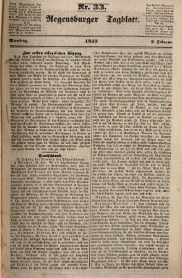 Regensburger Tagblatt Freitag 2. Februar 1849