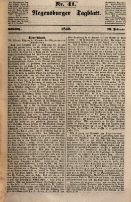 Regensburger Tagblatt Samstag 10. Februar 1849