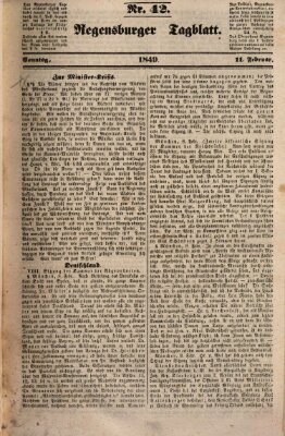 Regensburger Tagblatt Sonntag 11. Februar 1849