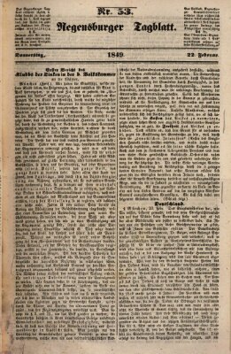 Regensburger Tagblatt Donnerstag 22. Februar 1849