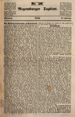 Regensburger Tagblatt Mittwoch 28. Februar 1849