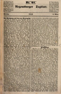 Regensburger Tagblatt Freitag 2. März 1849