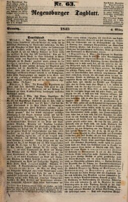 Regensburger Tagblatt Sonntag 4. März 1849