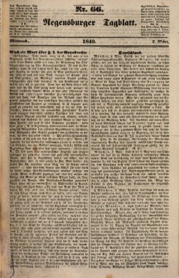 Regensburger Tagblatt Mittwoch 7. März 1849