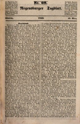 Regensburger Tagblatt Samstag 10. März 1849