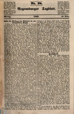 Regensburger Tagblatt Montag 19. März 1849