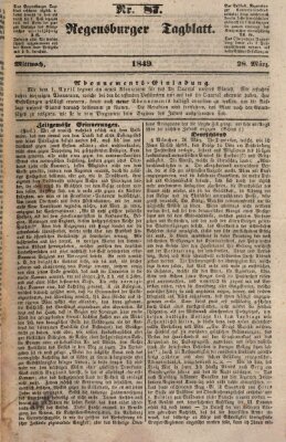 Regensburger Tagblatt Mittwoch 28. März 1849