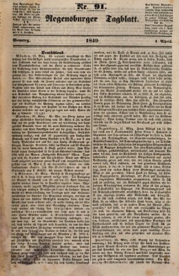 Regensburger Tagblatt Sonntag 1. April 1849