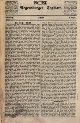 Regensburger Tagblatt Dienstag 3. April 1849