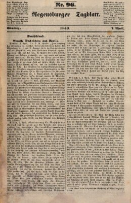 Regensburger Tagblatt Samstag 7. April 1849