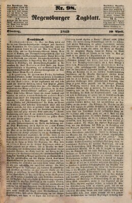 Regensburger Tagblatt Dienstag 10. April 1849