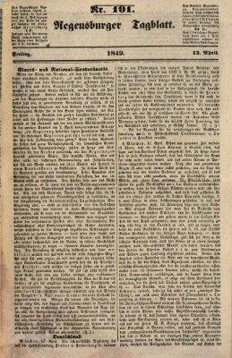 Regensburger Tagblatt Freitag 13. April 1849