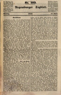 Regensburger Tagblatt Samstag 14. April 1849