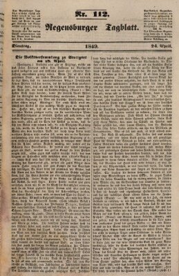 Regensburger Tagblatt Dienstag 24. April 1849