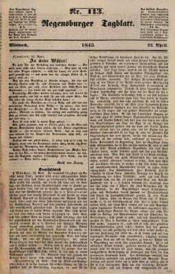 Regensburger Tagblatt Mittwoch 25. April 1849