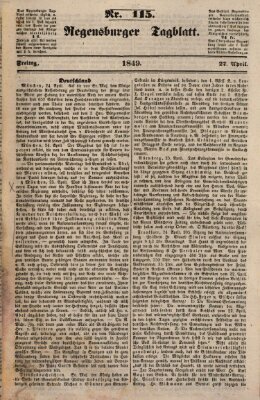 Regensburger Tagblatt Freitag 27. April 1849