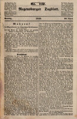 Regensburger Tagblatt Sonntag 29. April 1849