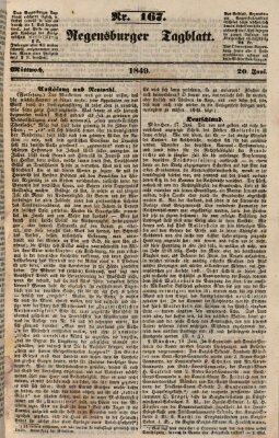 Regensburger Tagblatt Mittwoch 20. Juni 1849