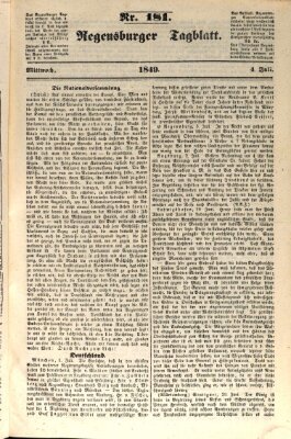 Regensburger Tagblatt Mittwoch 4. Juli 1849